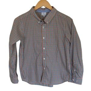Little English Boys Button Up‎ Shirt Size 14 Multi Color Plaid Preppy